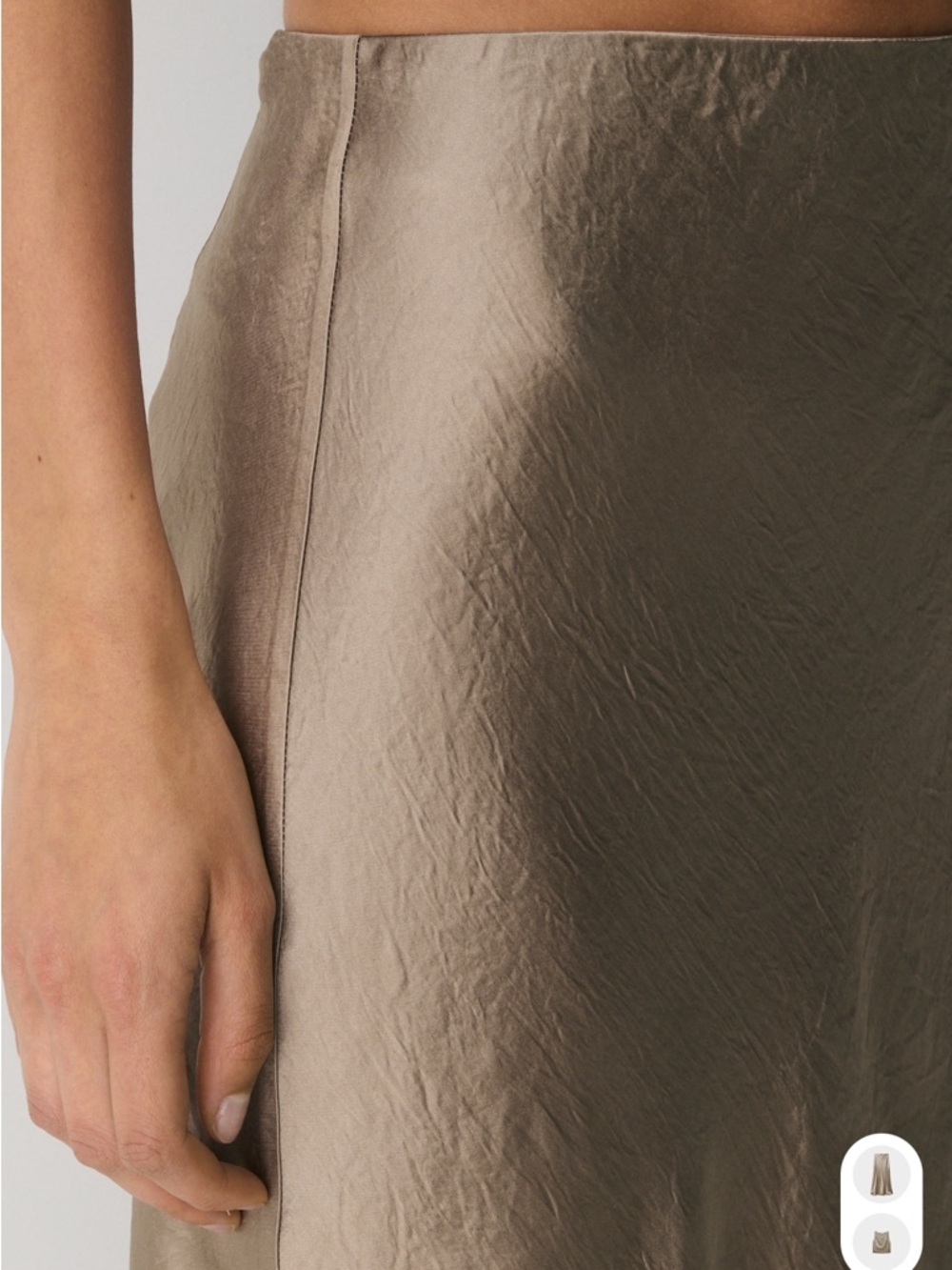 NWOT Babaton Metallic Taupe Satin Midi Skirt Size 4 - Picture 3 of 8